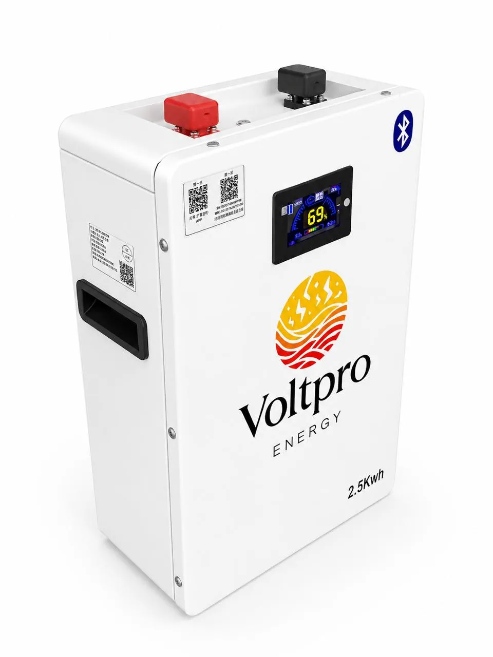 Voltpro Energy 24V 100Ah LiFePO4 Lithium Battery | EVE Grade A Cells | JK Smart BMS | 1A Active Balancing | 2.56kWh - View 3