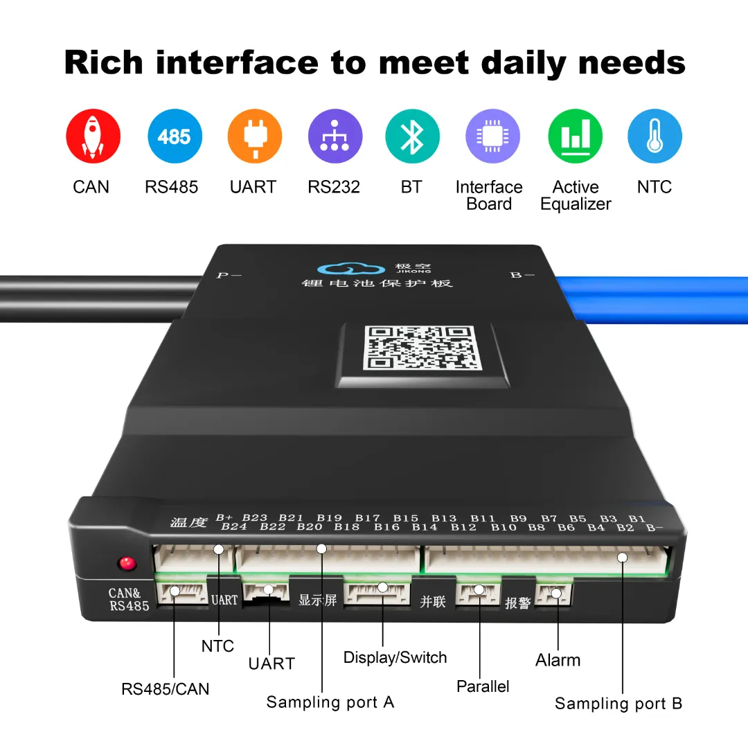 JK-BD6A24S15P Smart BMS 150A with 0.6A Active Balancer | 8S-24S LiFePO4, Lithium-Ion & LTO Battery Management System | Blueto