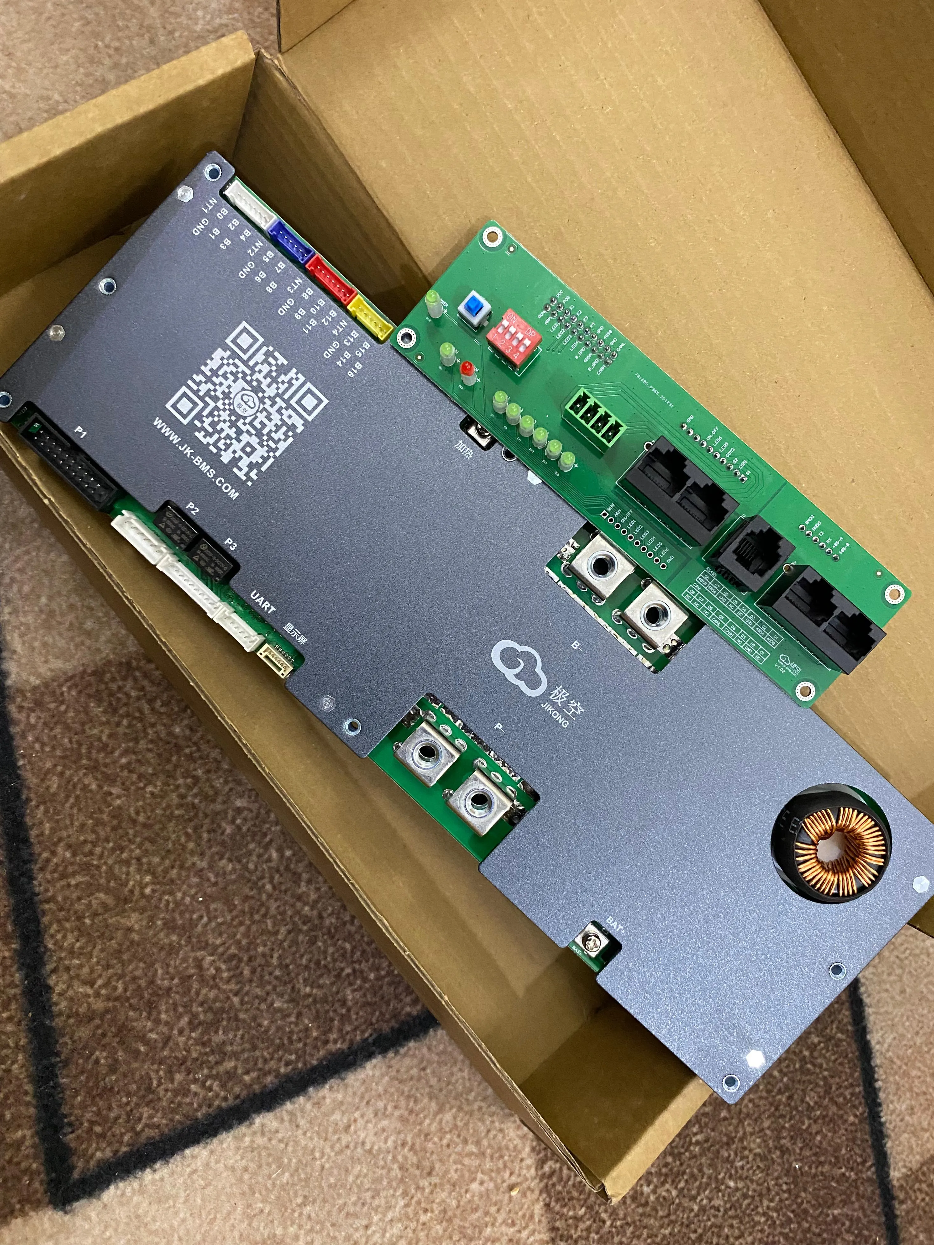JK-PB2A16S15P Inverter BMS 150A with 2A Active Balancer | 300A Peak Discharge | 8S-16S LiFePO4, Lithium-Ion & LTO Battery Man