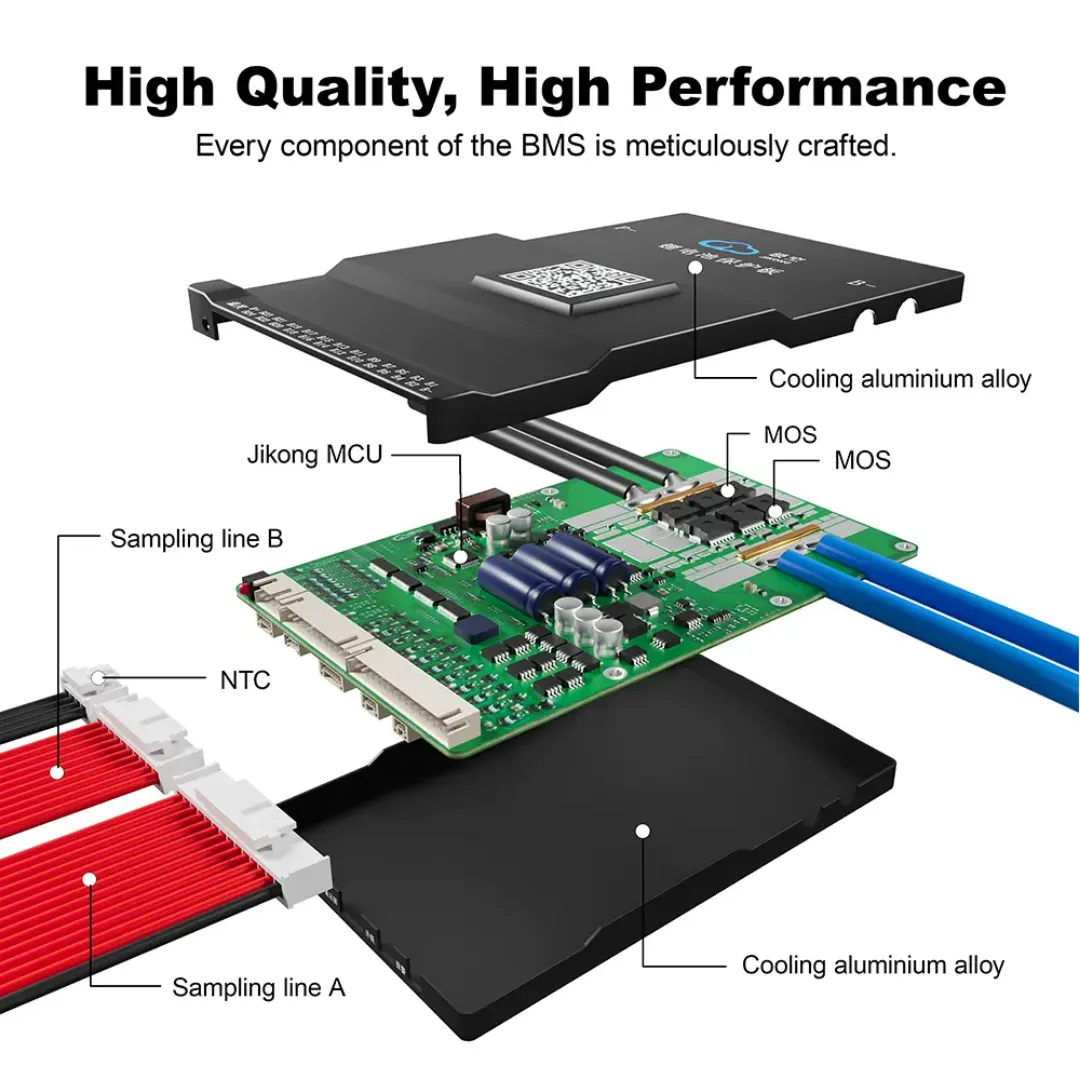 JK-B2A20S20P Smart Active Balance BMS 200A | 2A Active Balancer | 8S–20S | Bluetooth & LCD Display | LiFePO4 Li-ion LTO Batte