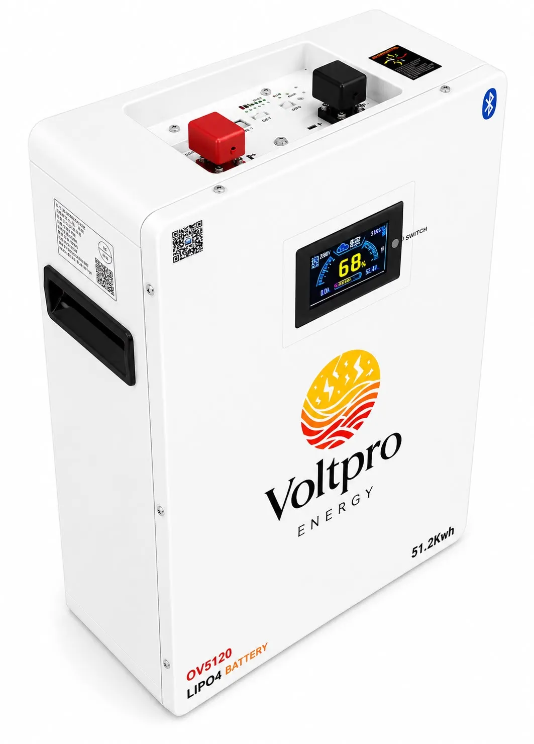 Voltpro Energy 51.2V 100Ah LiFePO4 Lithium Battery with JK Smart BMS, Active Balancing & LCD Display - View 4
